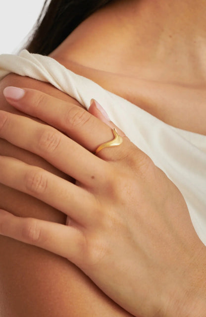 Katie Loxton - Waterproof Gold Wave Ring
