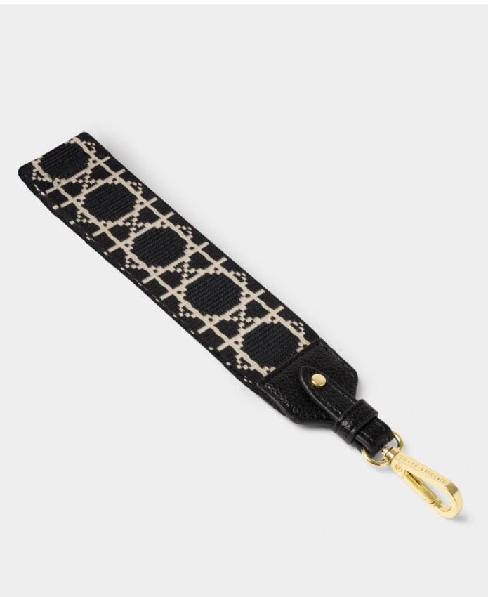 Katie Loxton - Canvas Wristlet Strap Black Geometric
