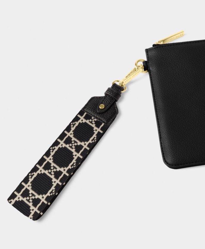 Katie Loxton - Canvas Wristlet Strap Black Geometric