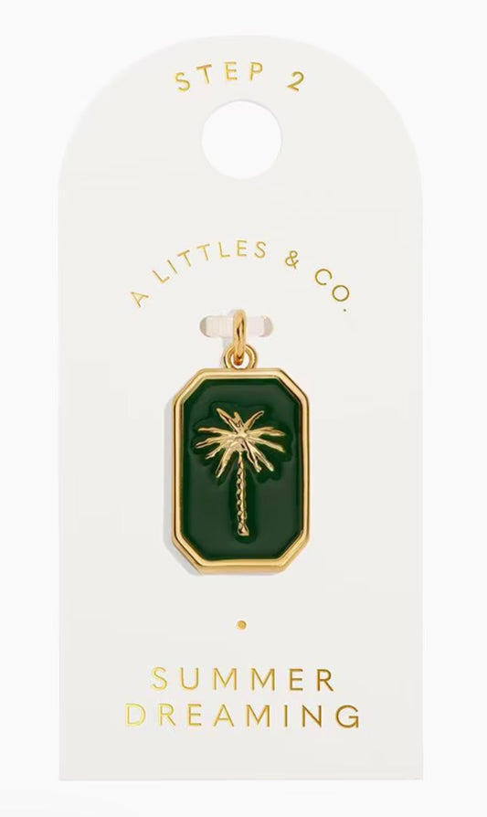 A Littles & Co. Gold Charm - Medium Summer Dreaming Palm Tree
