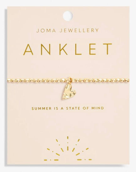 A Littles & Co. - Hammered Heart Anklet