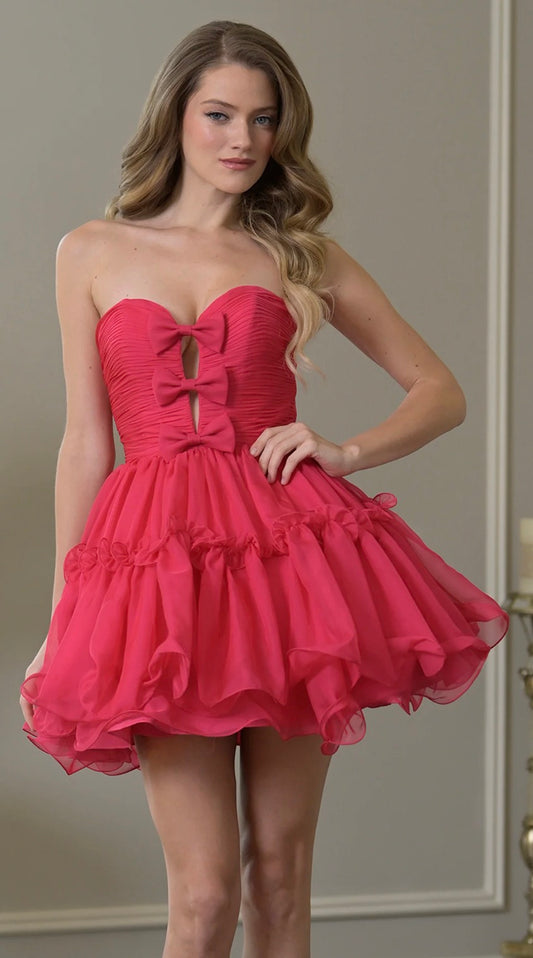 Colors Plunging Sweetheart Neckline Cocktail Dress