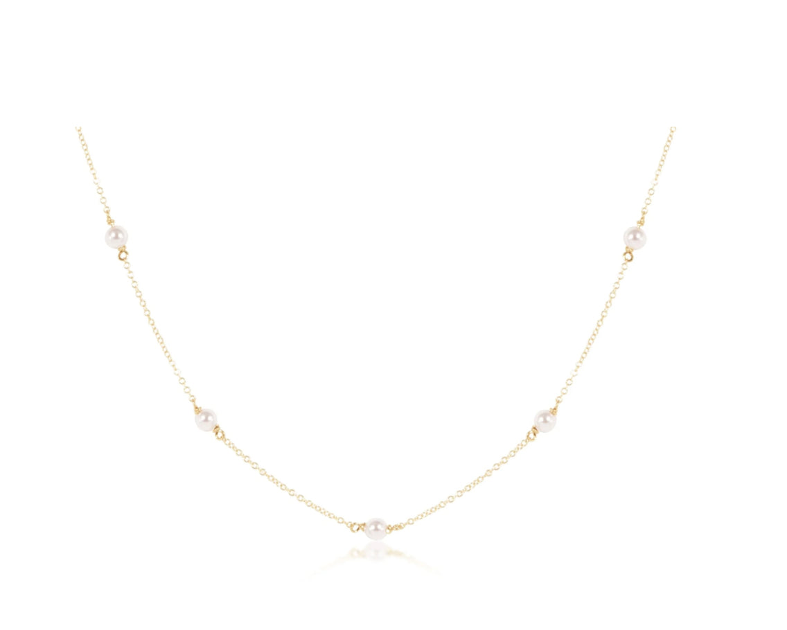enewton Choker Simplicity Chain Gold - Pearl 4mm