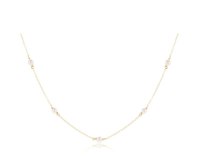 enewton Choker Simplicity Chain Gold - Pearl 4mm
