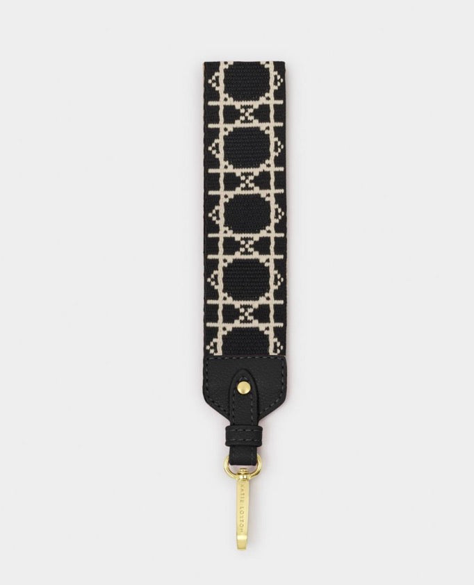 Katie Loxton - Canvas Wristlet Strap Black Geometric