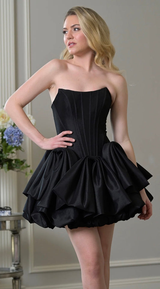Colors Stretch Taffeta Dress With Pointy Neckline
