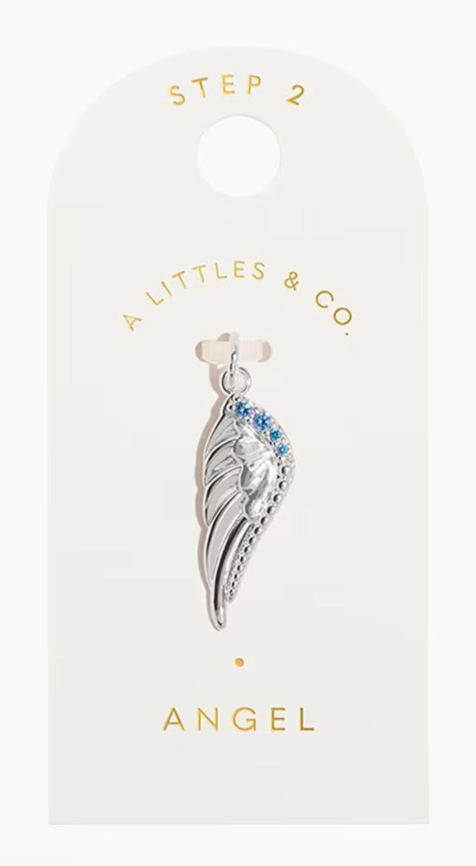 A Littles & Co. Silver Charm - Medium Angel Wing