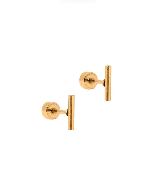 Linny Co Screwback Stud Earrings - Perry Gold