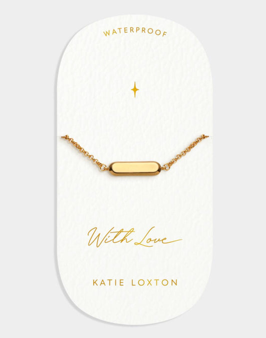 Katie Loxton - Gold Signet “With Love” Bracelet