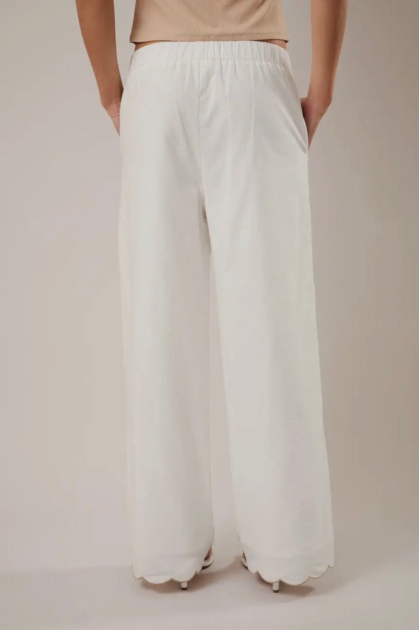 Sunday Edition Palm Tree Embo Detail Linen Pants