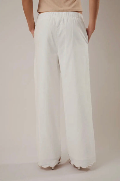 Sunday Edition Palm Tree Embo Detail Linen Pants