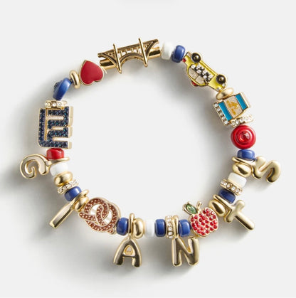 Bauble Bar - Multi/Gold NY Giants NFL Beaded Charm Bracelet