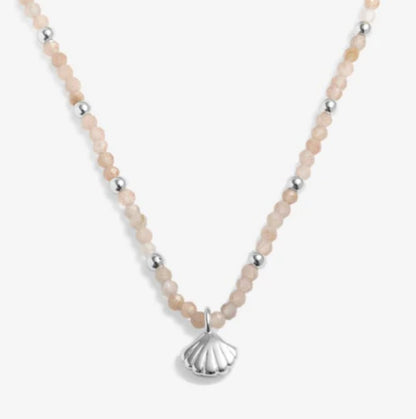 A Littles & Co. - Loved By You Sunstone Shell Silver Plated Necklace
