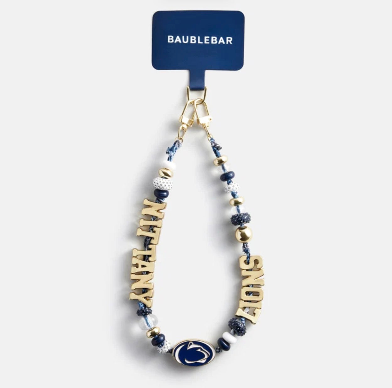 Bauble Bar - Multi/Gold Penn State University Beaded Bandana Phone Charm