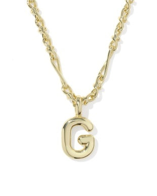 Kendra Scott New Release Bubble Initial Necklace Gold All Letters