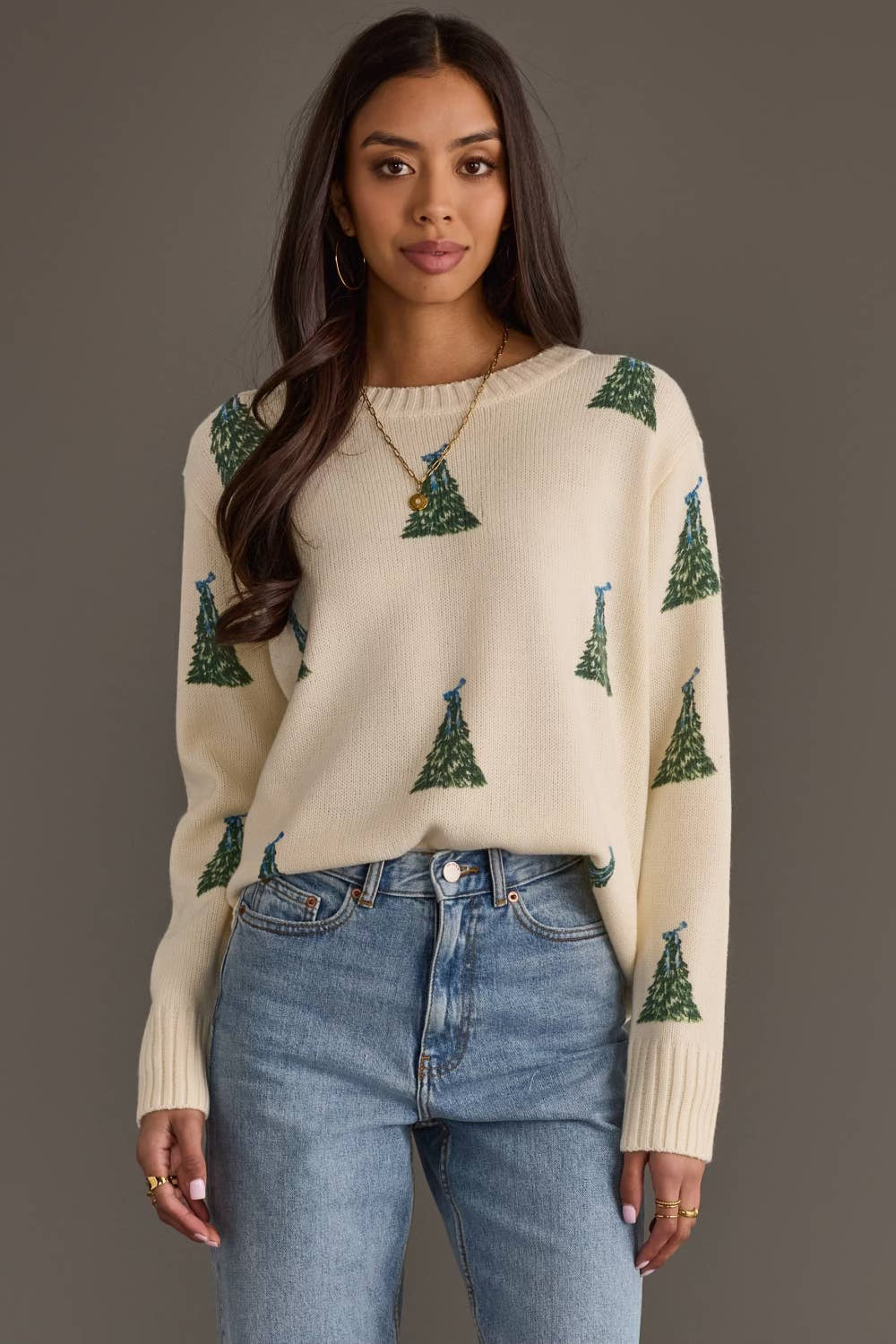 Ivory Tree Sweater