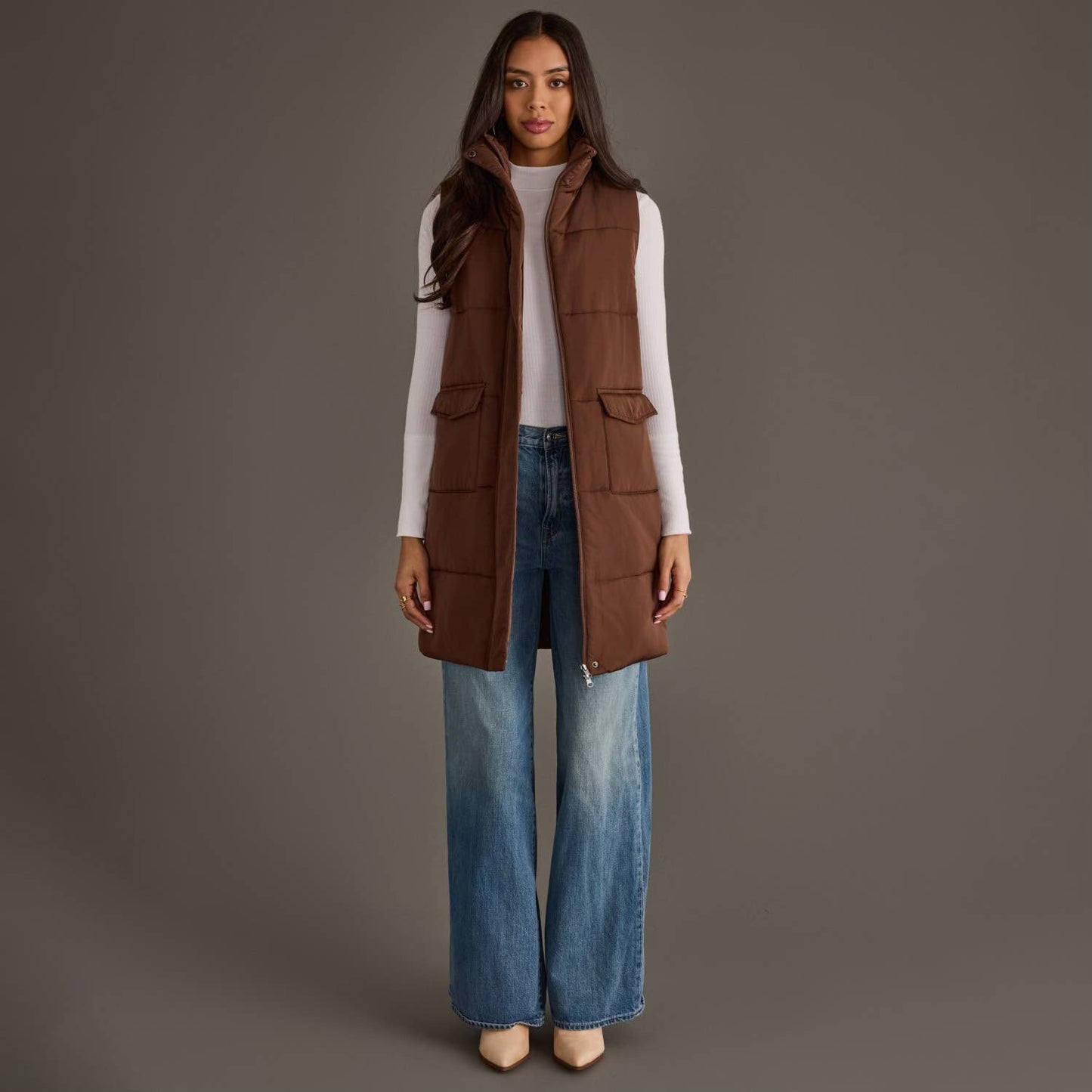 Dark Brown Long Vest