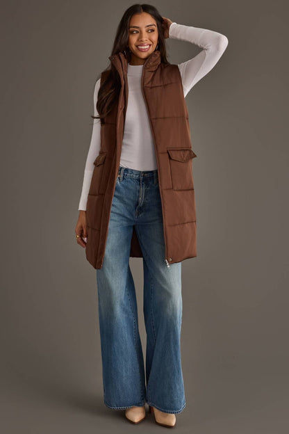 Dark Brown Long Vest