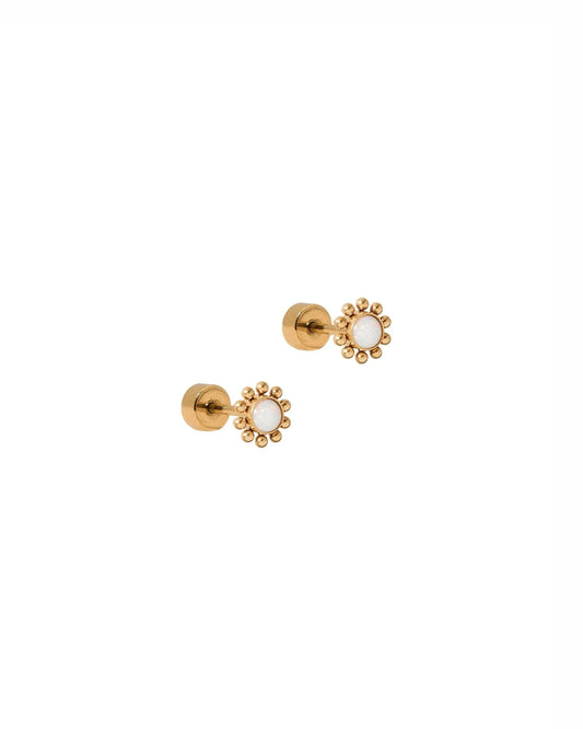 Linny Co Screwback Stud Earrings - Serena Opal