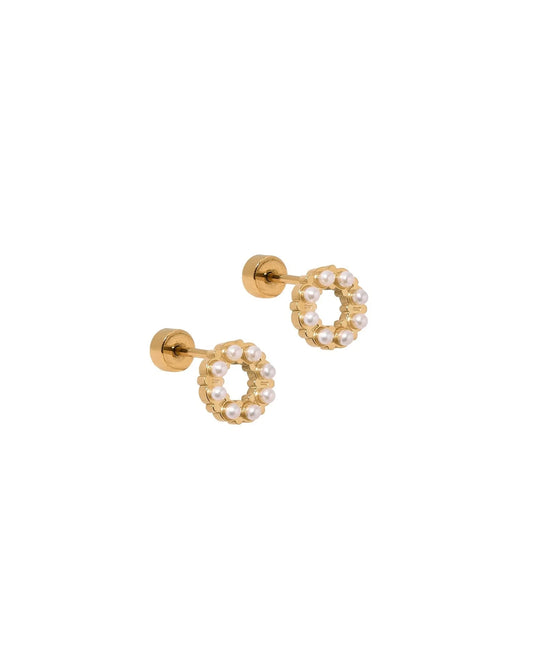 Linny Co Screwback Stud Earring - Brinley Pearl