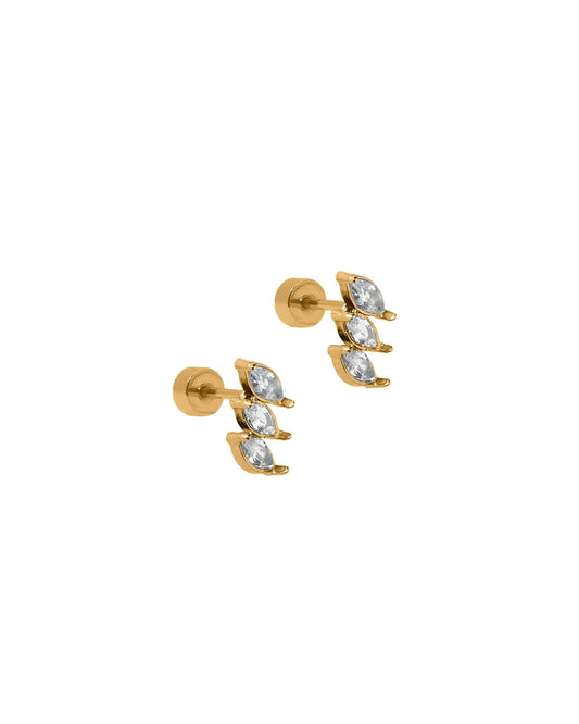 Linny Co Screwback Stud Earrings - Sierra CZ Gold