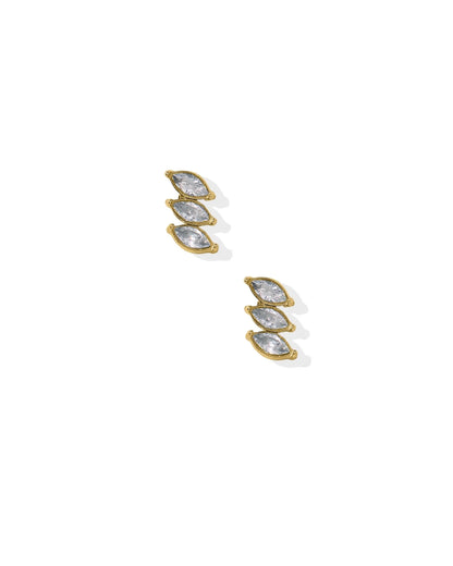 Linny Co Screwback Stud Earrings - Sierra CZ Gold