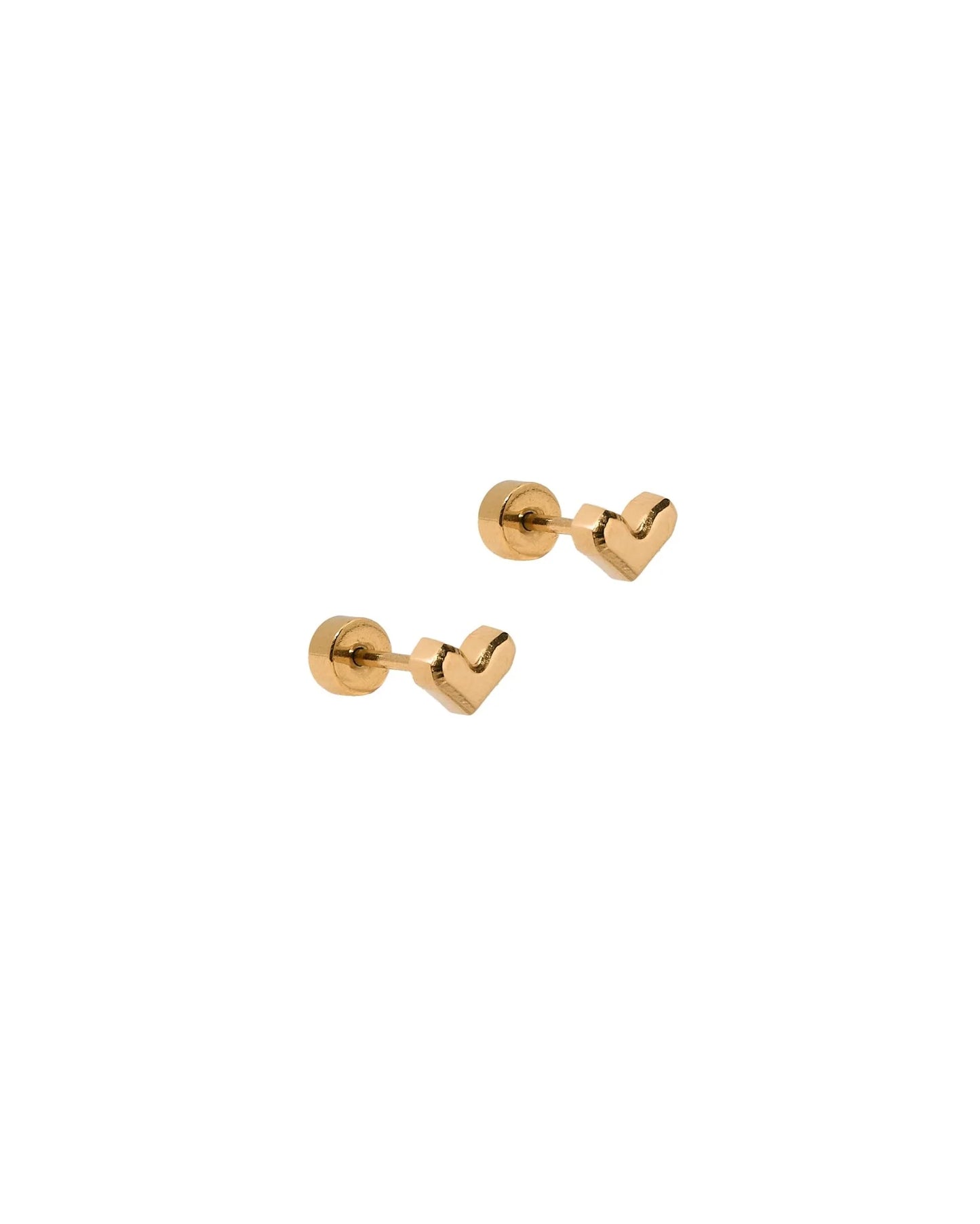 Linny Co Screwback Stud Earring - Fable Heart Gold