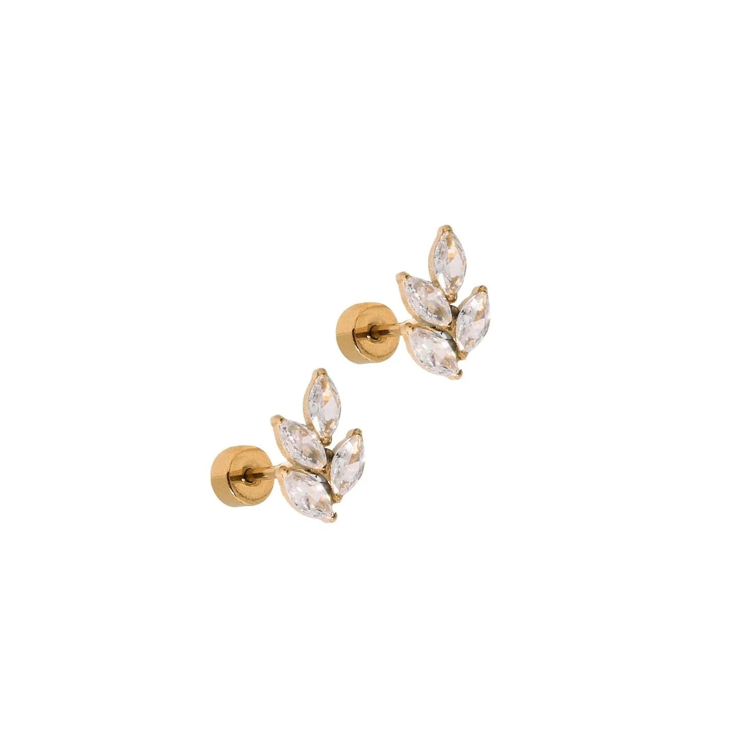 Linny Co Screwback Stud Earring - Laurel Gold
