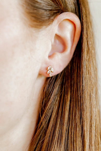 Linny Co Screwback Stud Earring - Laurel Gold