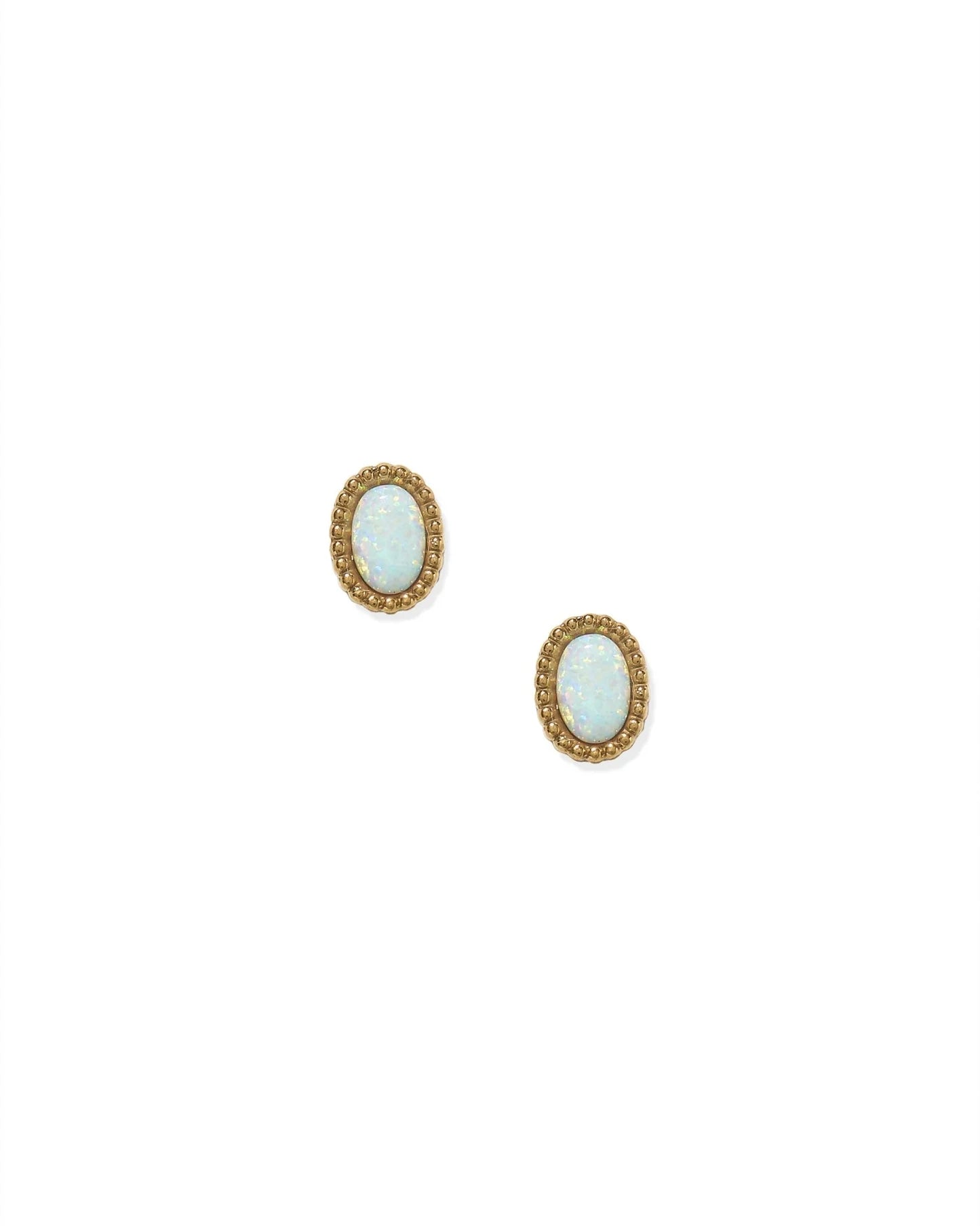 Linny Co Screwback Stud Earring - Luna Opal White