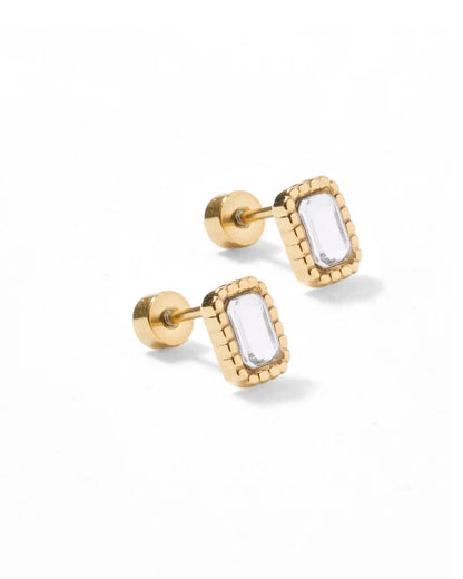 Linny Co Screwback Stud Earring - Madison Clear