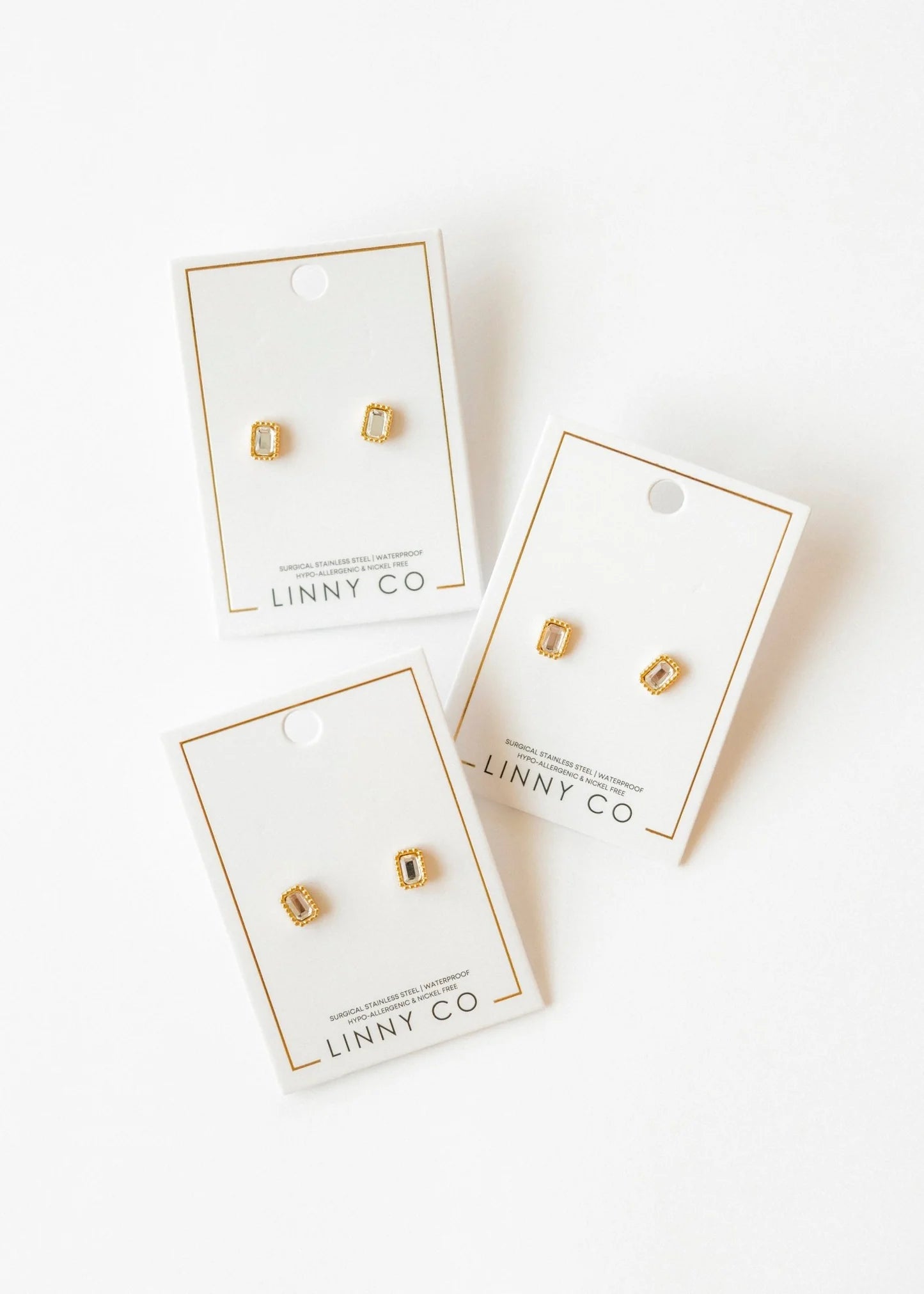 Linny Co Screwback Stud Earring - Madison Clear