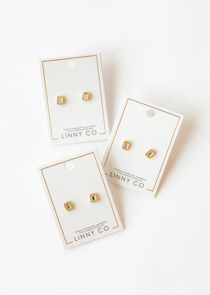 Linny Co Screwback Stud Earring - Madison Clear