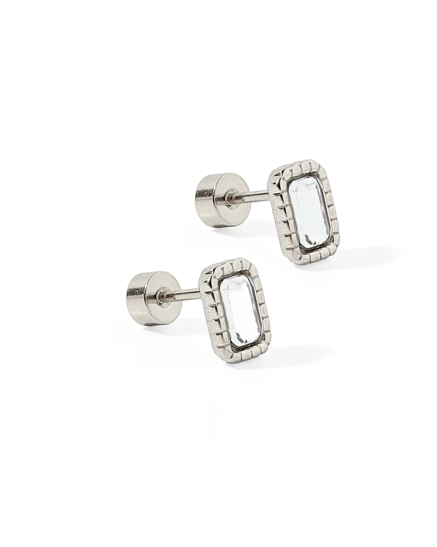 Linny Co Screwback Stud Earring - Madison Clear