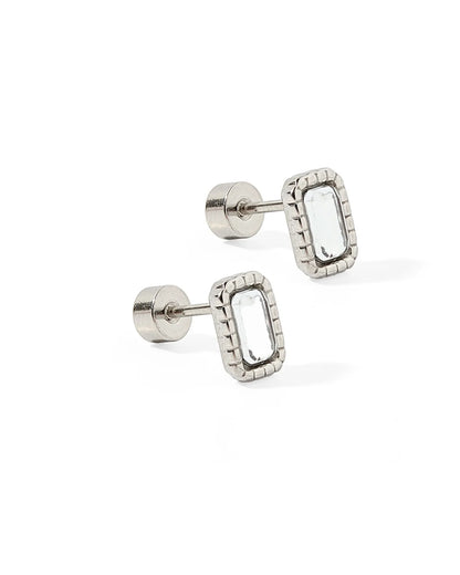 Linny Co Screwback Stud Earring - Madison Clear