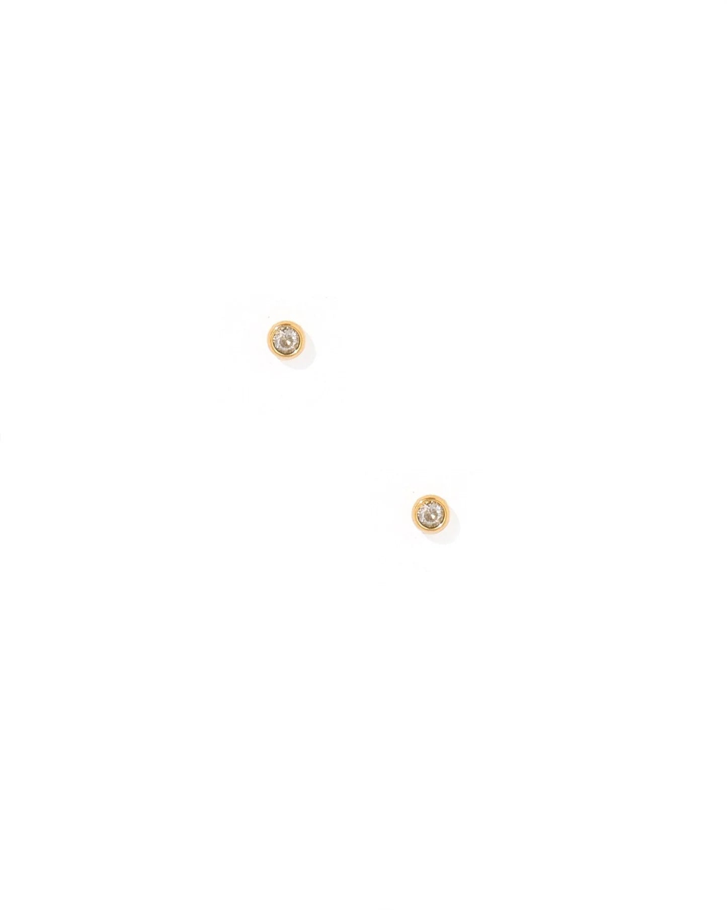Linny Co Screwback Stud Earring - Micro Cooper Clear Gold