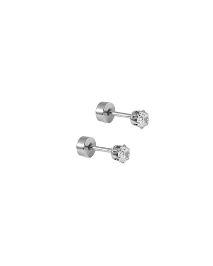 Linny Co Screwback Stud Earring - Micro Helen Silver