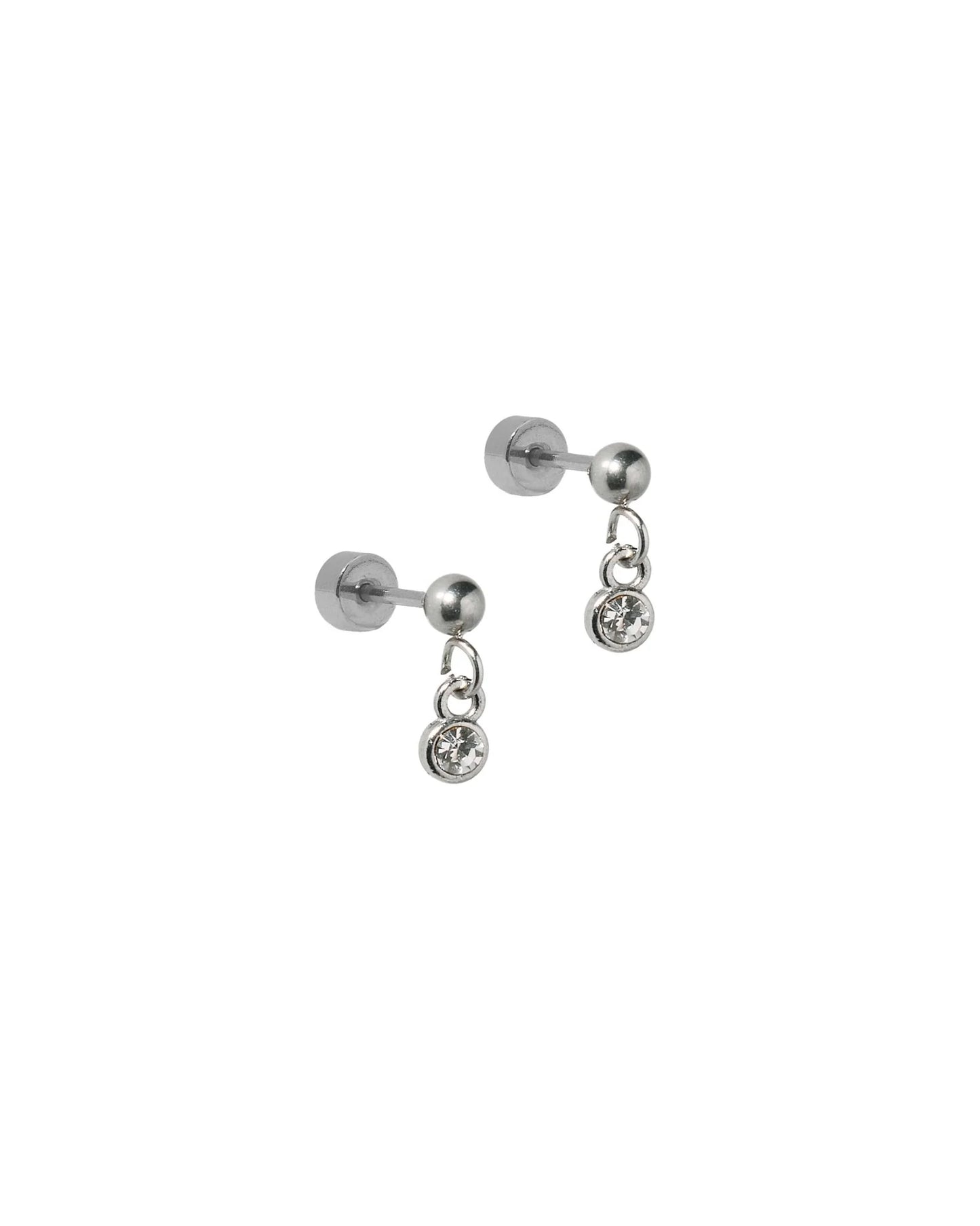 Linny Co Screwback Stud Earrings - Millie Sparkle CZ Silver