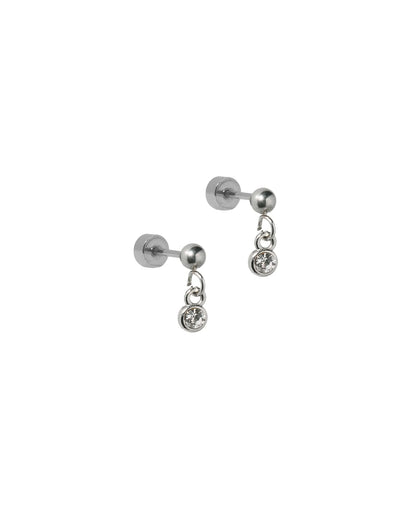 Linny Co Screwback Stud Earrings - Millie Sparkle CZ Silver