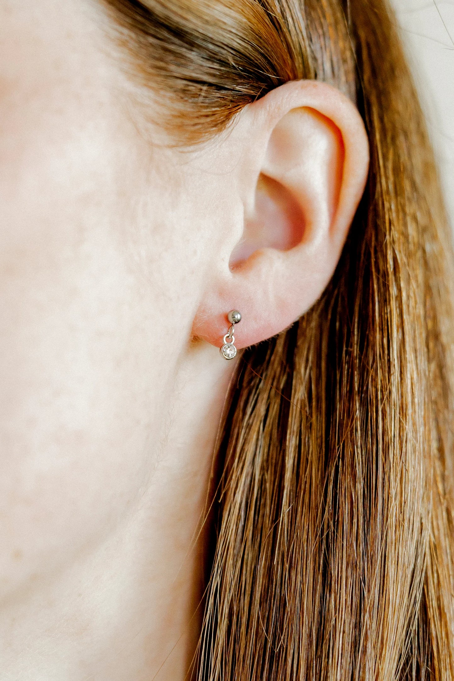 Linny Co Screwback Stud Earrings - Millie Sparkle CZ Silver