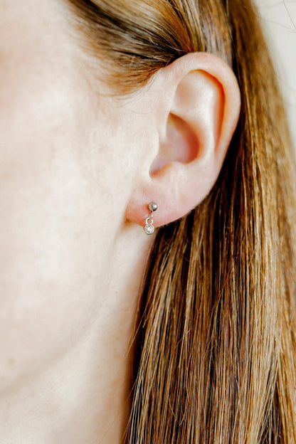 Linny Co Screwback Stud Earrings - Millie Sparkle CZ Silver