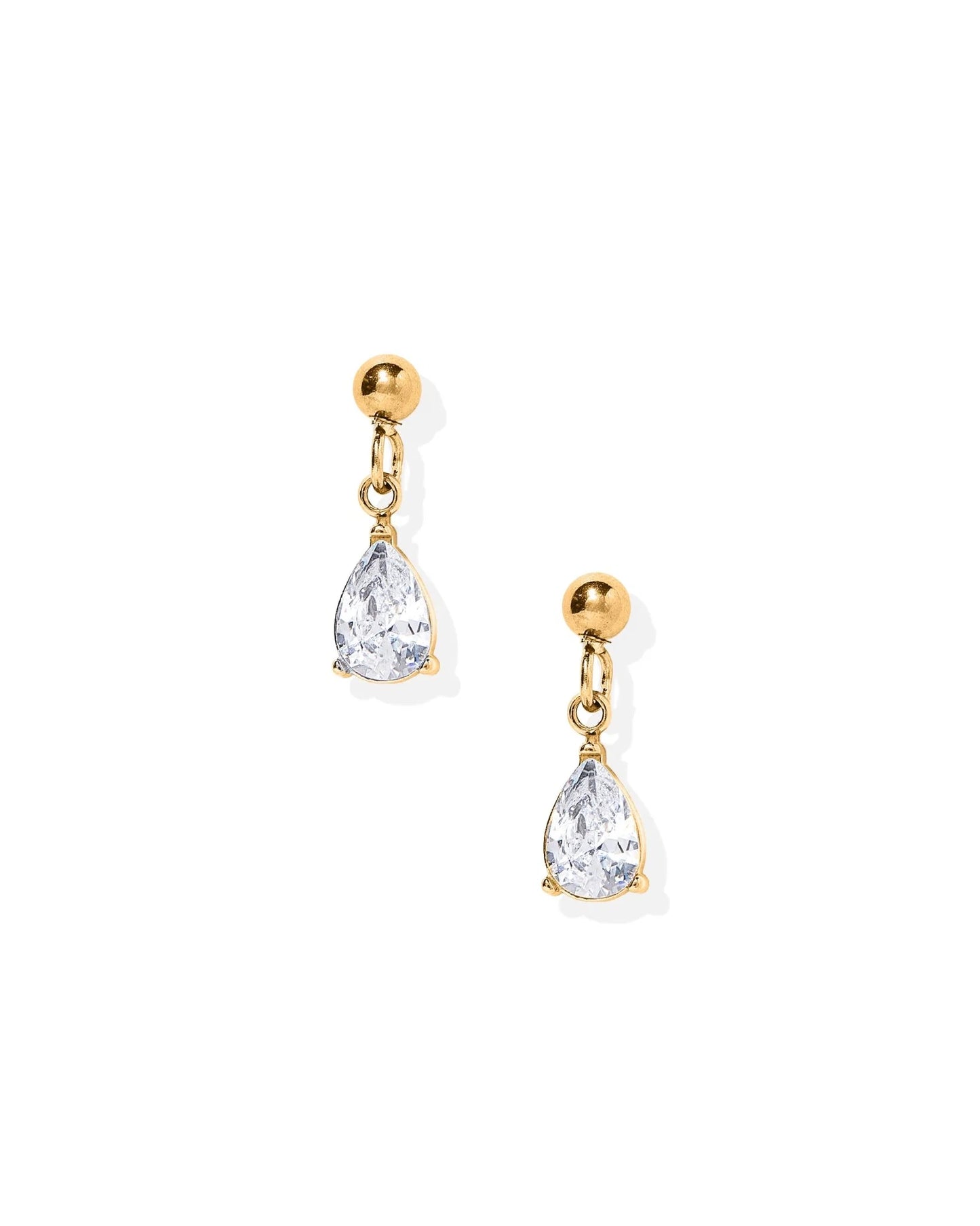 Linny Co Screwback Stud Earrings - Millie Teardrop CZ Gold