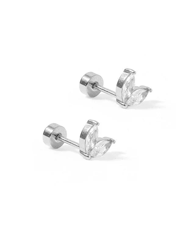Linny Co Screwback Stud Earrings - Nova Silver