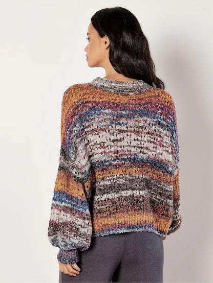Mix Yarn Distressed Boho Sweater