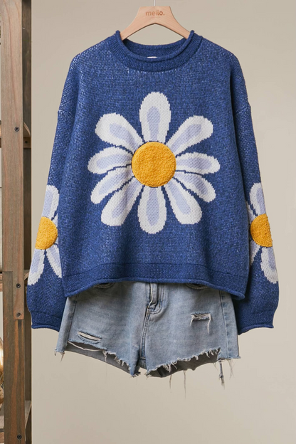 Oversized Daisy Knit Sweater