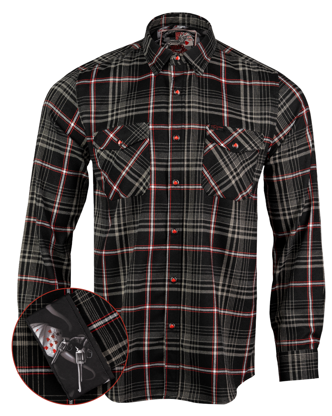 Retro Rifle Dead Man's Hand Flannel