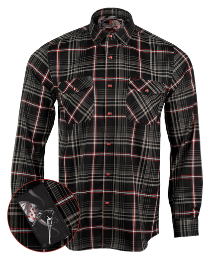 Retro Rifle Dead Man's Hand Flannel