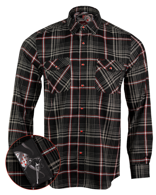 Retro Rifle Dead Man's Hand Flannel