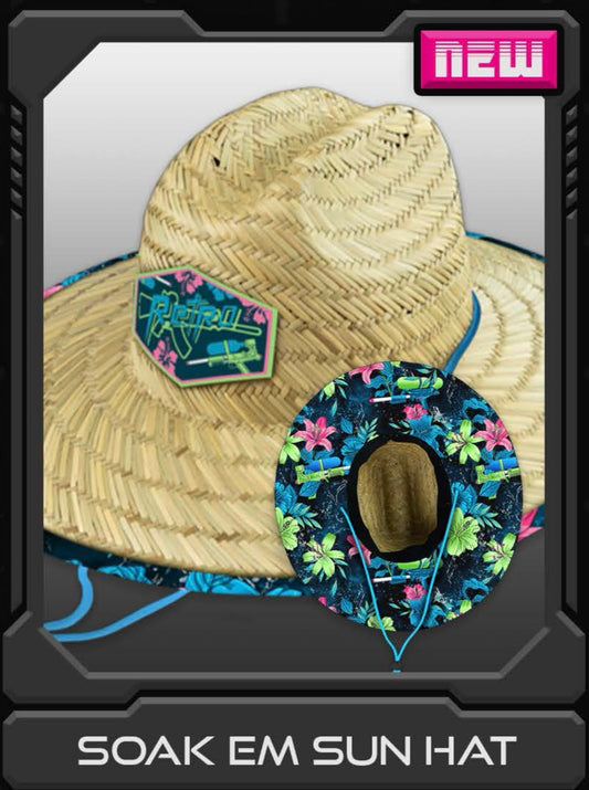 Retro Rifle Soak Em Straw Sun Hat