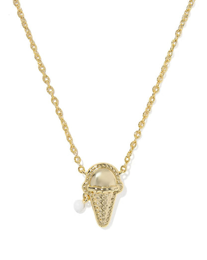 Kendra Scott Ice Cream Cone Gold or Silver Short Pendant Necklace